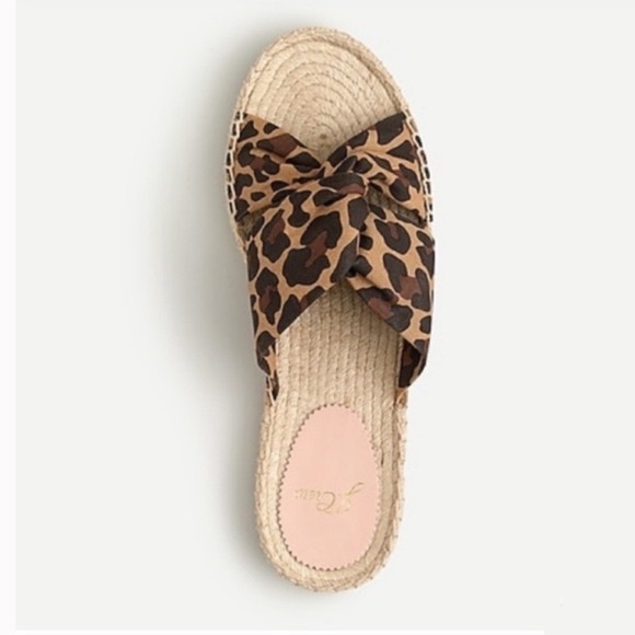 NWOB J.Crew Women’s Leopard Twisted Knot Espadrille Sandals (6) - Picture 2 of 5